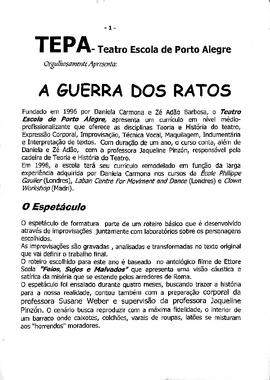 Teatro Escola de Porto Alegre - TEPA - A Guerra dos Ratos