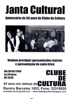 Janta cultural - aniversário de 59 anos do Clube de Cultura