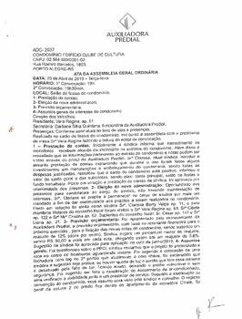 Ata de Reunião de Condomínio - 23/04/2019