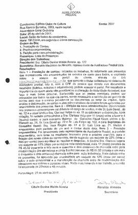 Ata de Reunião de Condomínio - 25/04/2017