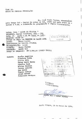 Liberação peça As viagens do Balão Azul